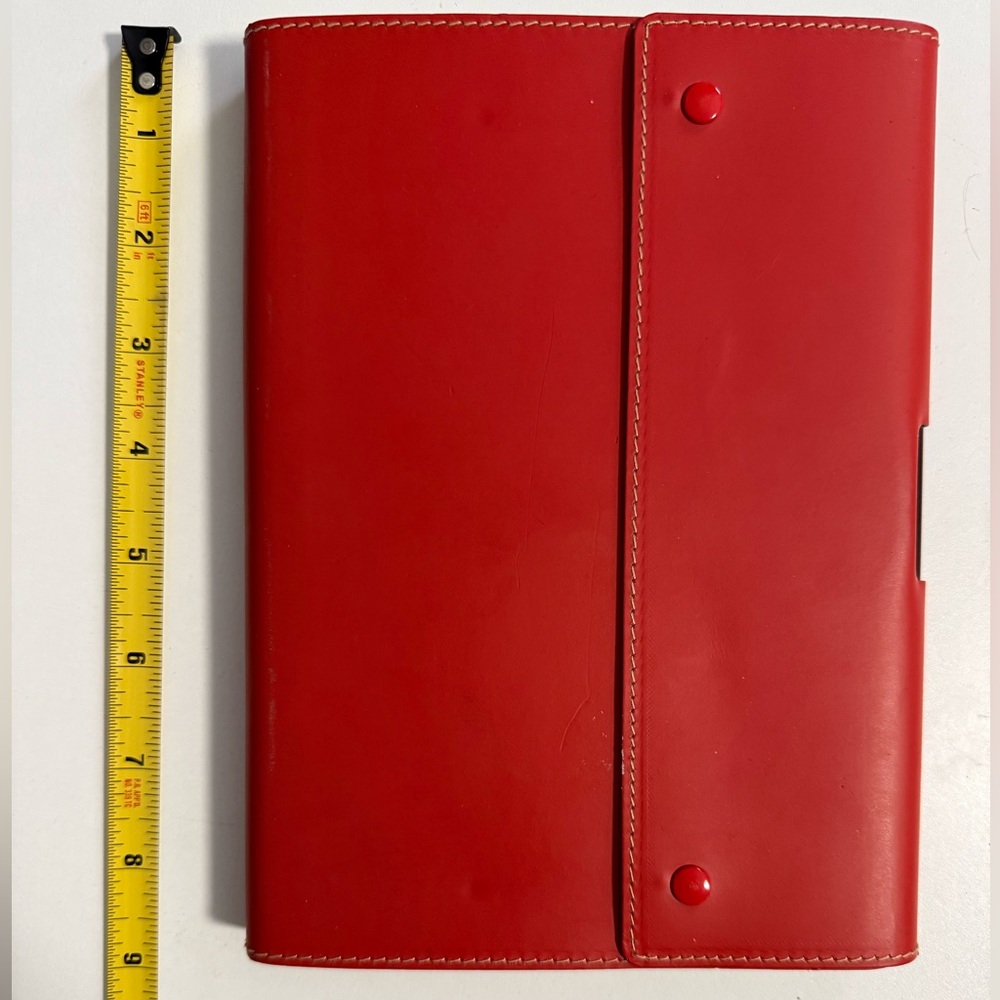 Red Leather Journal with Snap Closure